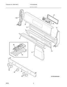 Backguard Diagram and Parts List for FCRG3083ASB  Frigidaire Range