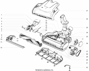 Powerhead Diagram and Parts List for EL7085B  Electrolux Canister Vacuum