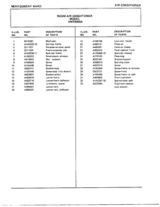 Room Air Conditioner Page 2 Diagram and Parts List for 5068A  Frigidaire Air Conditioner