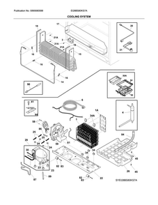 Cooling System Diagram and Parts List for EI28BS80KS7A  Electrolux Refrigerator