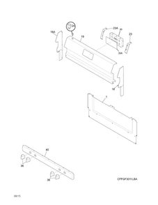 Backguard Diagram and Parts List for FFGF3011LWF  Frigidaire Range