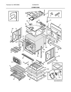 Lower Oven Diagram and Parts List for GCWM2767ADD  Frigidaire Range Hood