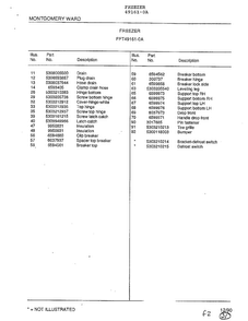 Freezer Page 4 Diagram and Parts List for 49161-0A  Frigidaire Freezer