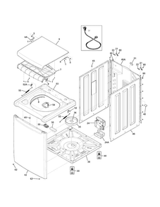 Cabinet/top Diagram and Parts List for FAHE1011MW0  Frigidaire Washer