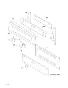 Backguard Diagram and Parts List for FPEF3081MFD  Frigidaire Range