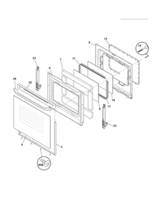 Door Diagram and Parts List for LEEF3021MWB  Frigidaire Range