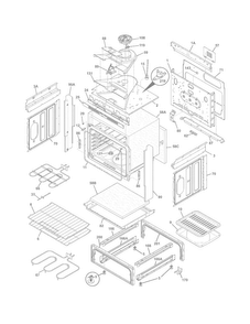 Body Diagram and Parts List for FFES3025PSA  Frigidaire Range