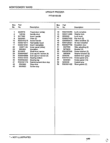 Upright Freezer Page 2 Diagram and Parts List for 46159B  Frigidaire Freezer