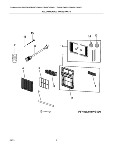 Recommended Spare Parts Diagram and Parts List for FHWC104WB100  Electrolux Air Conditioner
