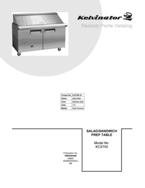01 - COVER SHEET Diagram and Parts List for KCST60-16  Frigidaire Miscellaneous
