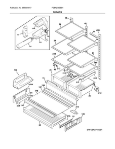 Shelves Diagram and Parts List for FDBN2750SS4  Frigidaire Refrigerator
