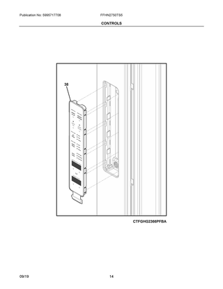 Controls Diagram and Parts List for FFHN2750TS5  Frigidaire Refrigerator