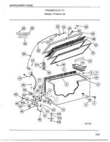 Freezer 23 Cu. Ft. Diagram and Parts List for 89161-0B  Frigidaire Freezer