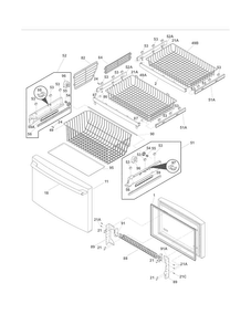 Freezer Drawer/baskets Diagram and Parts List for EW23BC71ISB  Electrolux Refrigerator