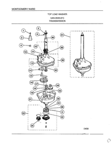 Transmission Diagram and Parts List for 6506-87C  Frigidaire Washer