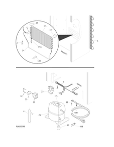 System Diagram and Parts List for FFRU17G8QWC  Frigidaire Refrigerator
