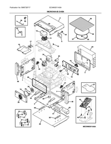 Microwave Oven Diagram and Parts List for ECWM3011ASA  Frigidaire Microwave Oven Combo