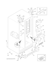 Cabinet Diagram and Parts List for FGHC2331PFAA  Frigidaire Refrigerator