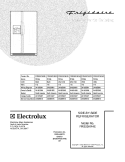COVER Diagram and Parts List for FRS23KF6EM1  Frigidaire Refrigerator