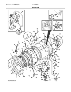 Motor/Tub Diagram and Parts List for ELFW7637AT0  Frigidaire Washer