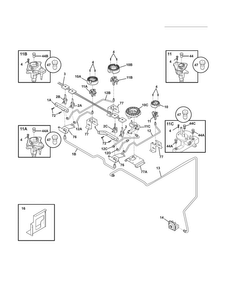 Burner Diagram and Parts List for CPDS3085KF6  Frigidaire Range