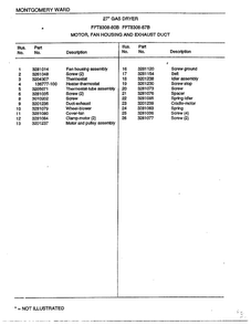 Motor/fan Housing And Exhaust Duct Page 2 Diagram and Parts List for 8308-80B  Frigidaire Dryer