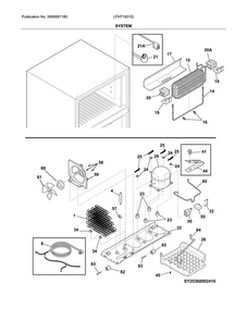System Diagram and Parts List for LFHT1831QP4  Frigidaire Refrigerator