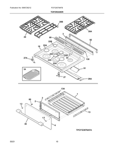 Part Location Diagram of 5304526186 Frigidaire GRATE