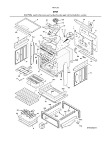 Body Diagram and Parts List for 79042529317  Kenmore Range