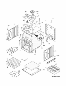 Upper Oven Diagram and Parts List for 79040252410  Kenmore Wall Oven