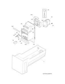 Ice Container Diagram and Parts List for EW23BC85KSAA  Electrolux Refrigerator