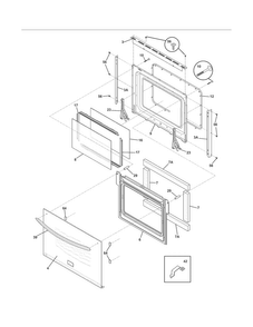Doors Diagram and Parts List for FGET3065KWB  Frigidaire Wall Oven