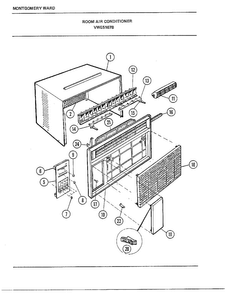 Room Air Conditioner Diagram and Parts List for 5167B  Frigidaire Air Conditioner