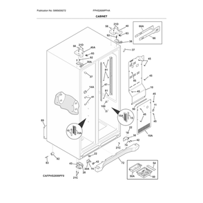 Cabinet Diagram and Parts List for FPHS2699PF4A  Frigidaire Refrigerator