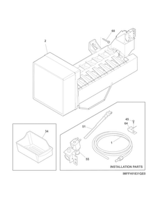 Ice Maker Diagram and Parts List for FFHI1831QP2  Frigidaire Refrigerator