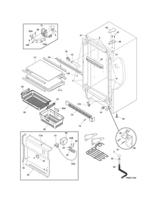 Cabinet Diagram and Parts List for FFRU17G8QWB  Frigidaire Refrigerator