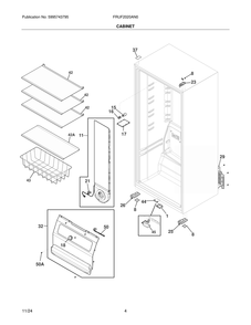 Cabinet Diagram and Parts List for FRUF2020AN0  Frigidaire Freezer