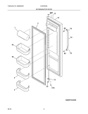 REFRIGERATOR DOOR Diagram and Parts List for LGUS2642LE0  Frigidaire Refrigerator