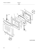 DOOR Diagram and Parts List for CGEF3031KWE  Frigidaire Range