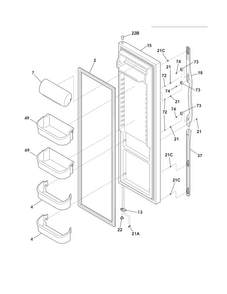 Refrigerator Door Diagram and Parts List for FLS26Z2GKB6  Frigidaire Refrigerator