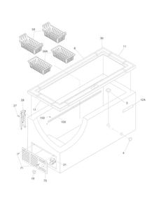Cabinet Diagram and Parts List for WWFC13M4NW2  Westinghouse Freezer