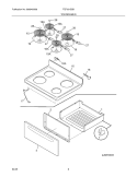 TOP / DRAWER Diagram and Parts List for TEF351DSB  Tappan Range