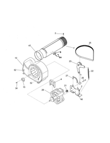 Motor Diagram and Parts List for FFRE1001PW0  Frigidaire Dryer