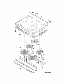 Main Top Diagram and Parts List for 79097633300  Kenmore Range