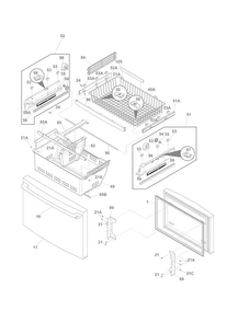 Freezer Drawer, Baskets Diagram and Parts List for EI23BC30KS2  Electrolux Refrigerator