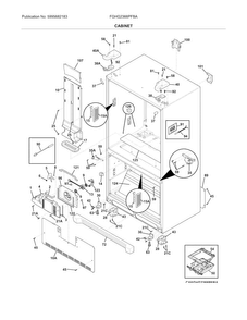 Cabinet Diagram and Parts List for FGHG2366PFBA  Frigidaire Refrigerator