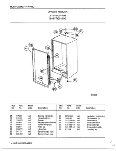 Upright Freezer Page 5 Diagram and Parts List for 43018C  Frigidaire Freezer