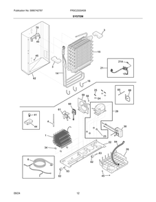 System Diagram and Parts List for FRSC2333AS9  Frigidaire Refrigerator