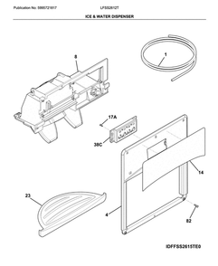 Ice And Water Dispenser Diagram and Parts List for LFSS2612TF4  Frigidaire Refrigerator