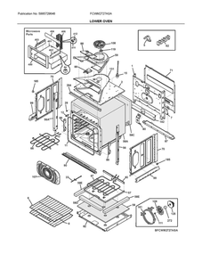 Lower Oven Diagram and Parts List for FCWM2727ASA  Frigidaire Microwave Oven Combo